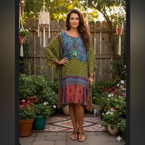 Ananda's Collection Boho Mixed Print dress size 2X